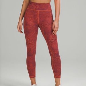 Lululemon Wunder Train High-Rise Tight 25” in Crackle Glaze Vintage Orange